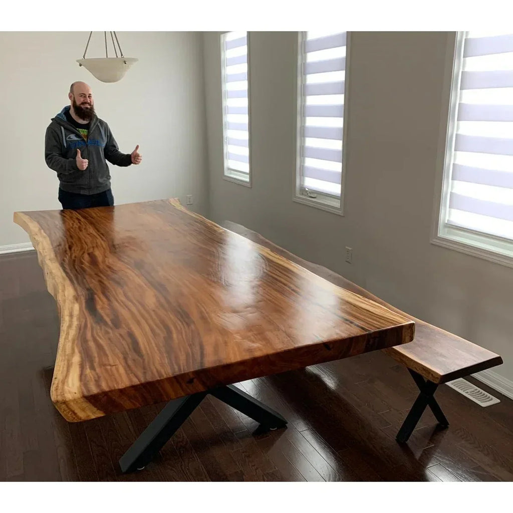 Sierra Flame Live Edge Dining Table - Canada Tables