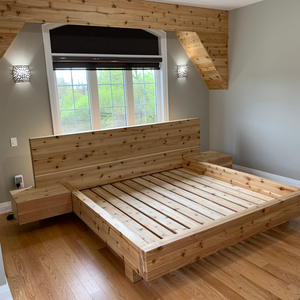 Cedar Haven Bed Frame with Floating Nightstands - Canada Tables