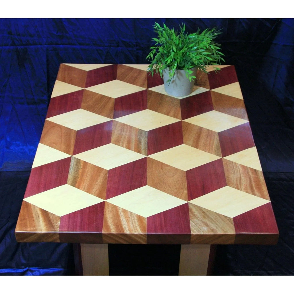 Geometric Illusion Wood Dining Table - Canada Tables