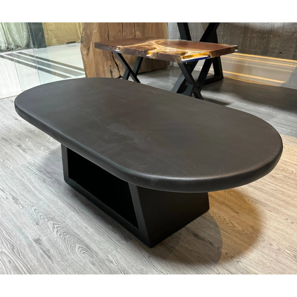 Matte Black Modern Coffee Table – Concrete Style Finish - Canada Tables