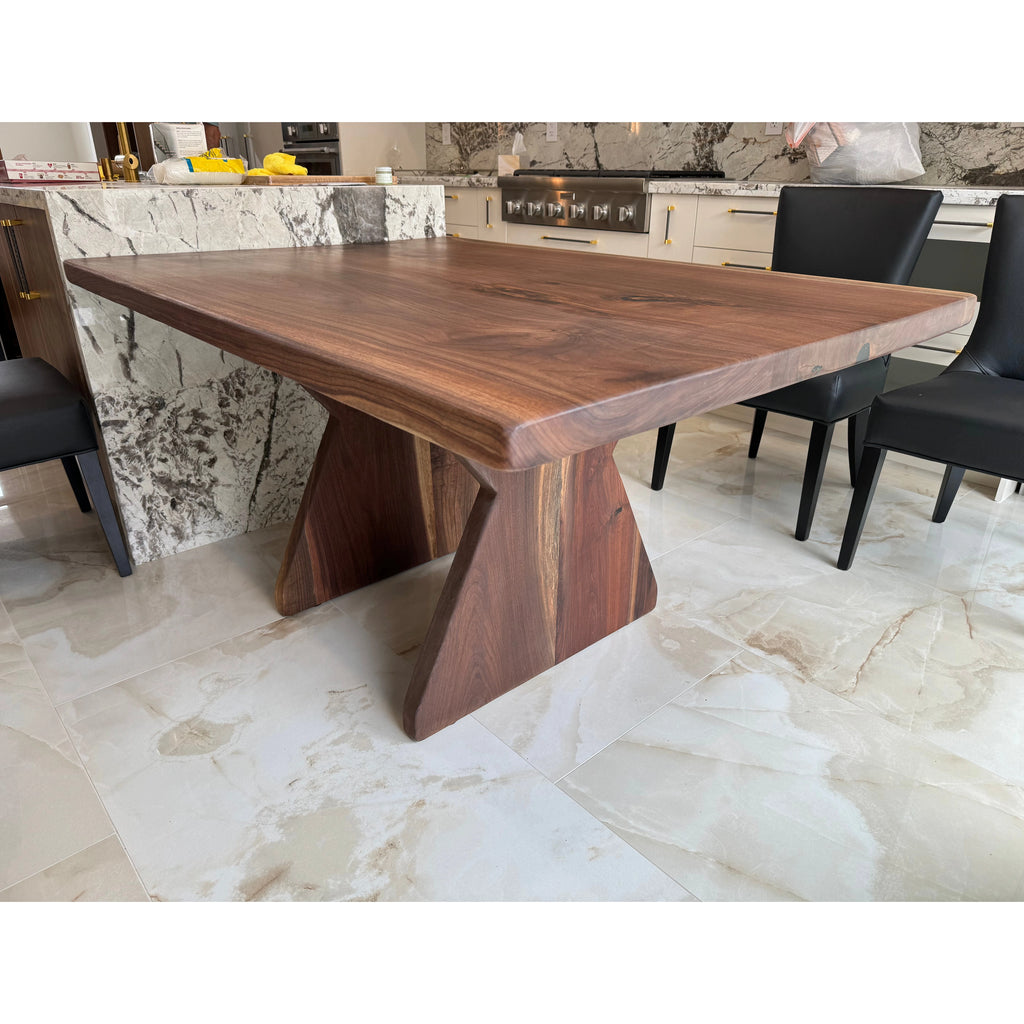Sculpted Walnut Dining Table - Canada Tables