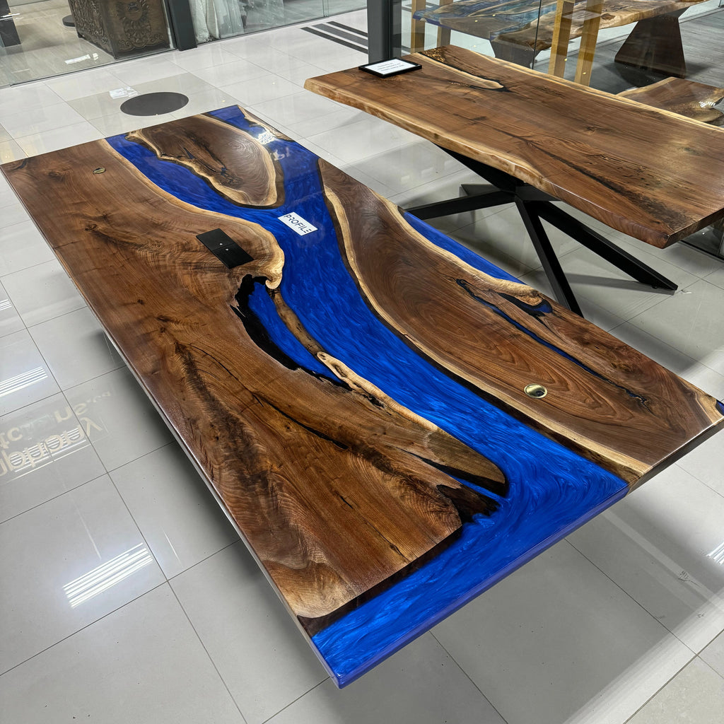 Sapphire River Epoxy Dining Table - Canada Tables