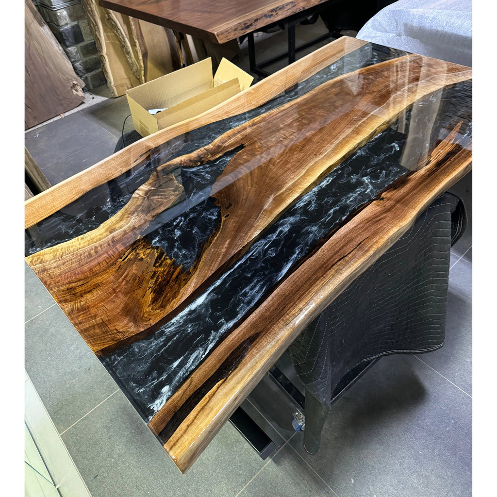 Stormwood Black Epoxy Dining Table - Canada Tables