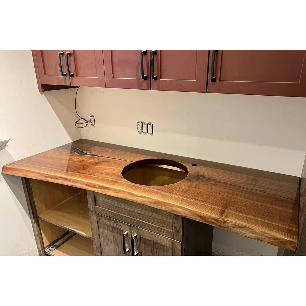 Live Edge Walnut Vanity Countertop - Canada Tables