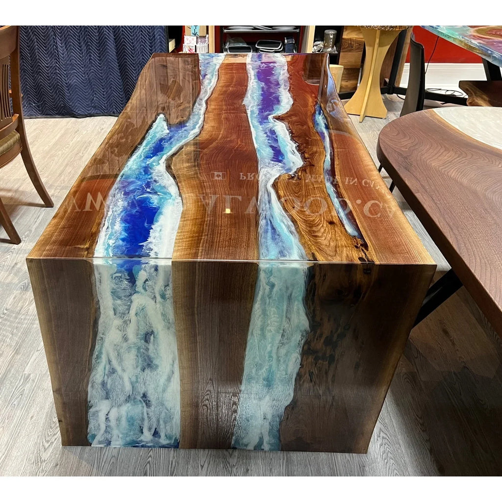 Glacier Flow Epoxy Computer Desk - Canada Tables