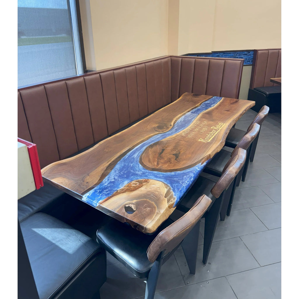 Black Walnut Epoxy River Table – Ocean Flow Edition - Canada Tables