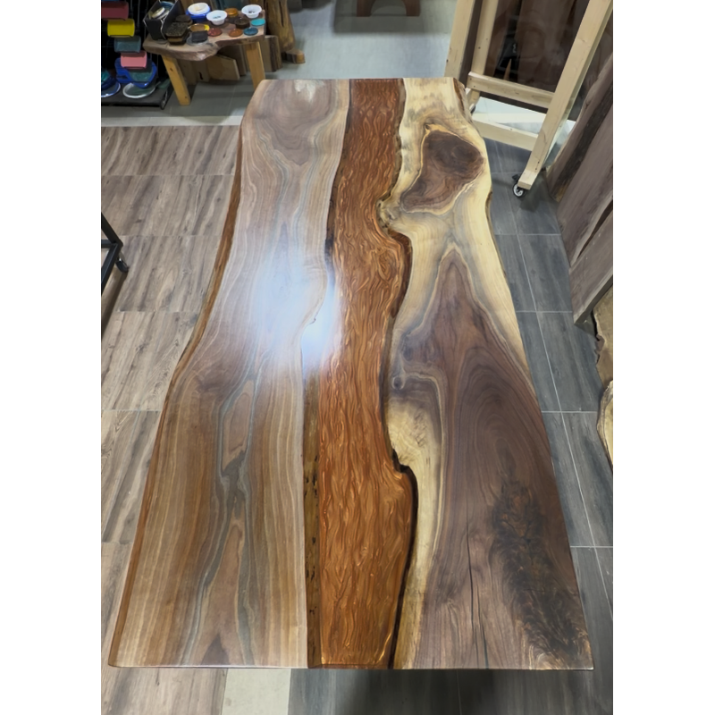 Live Edge Wood Boardroom Table – Natural Solid Wood Conference Table