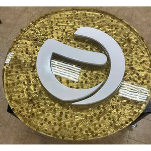 "Gold Circuit" Resin Art Table - Canada Tables