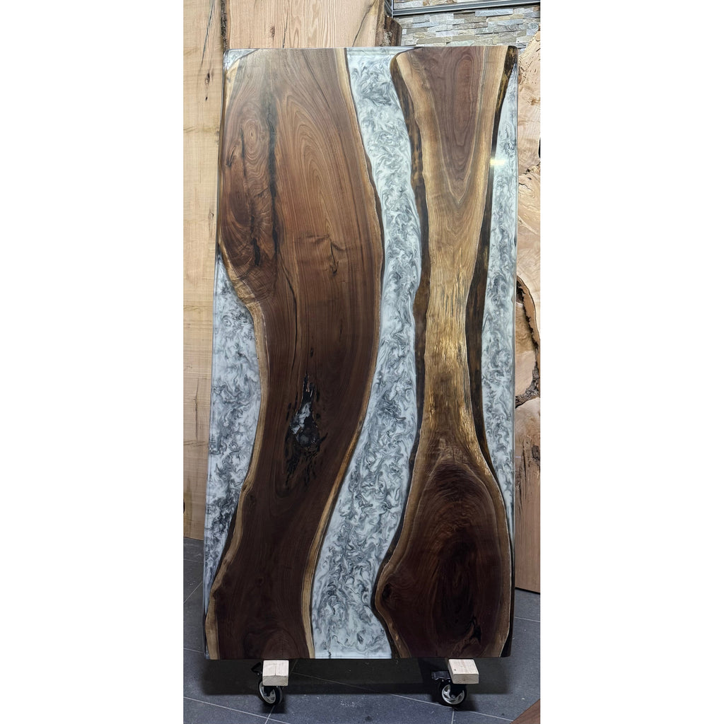 Shades of grey table 7’x3.5’ made from Canadian Black Walnut