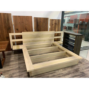 Modern Platform Bed with Built-In Side Tables - Canada Tables