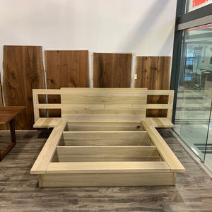 Modern Platform Bed with Built-In Side Tables - Canada Tables