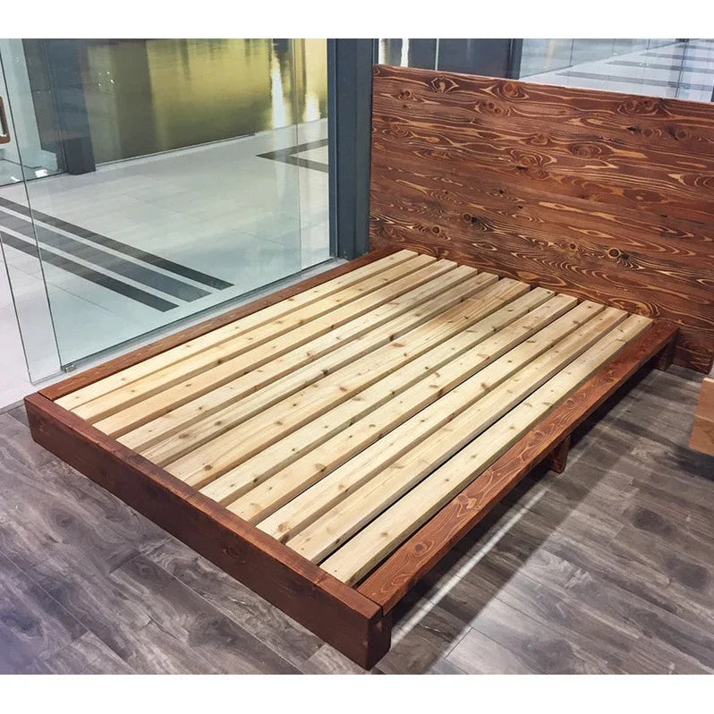 Rustic Pine Platform Bed Frame - Canada Tables
