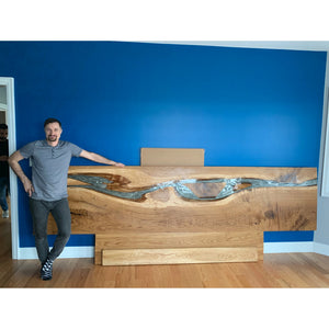 River Glow Bed Frame with Floating Nightstands - Canada Tables
