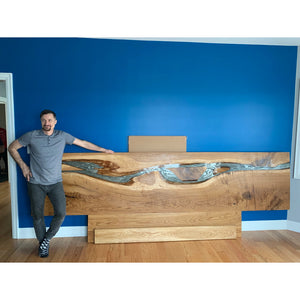 River Glow Bed Frame with Floating Nightstands - Canada Tables