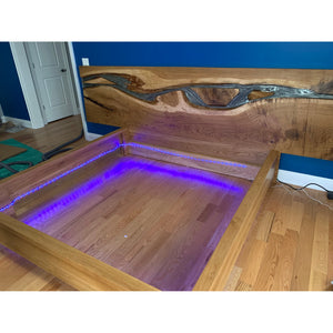 River Glow Bed Frame with Floating Nightstands - Canada Tables