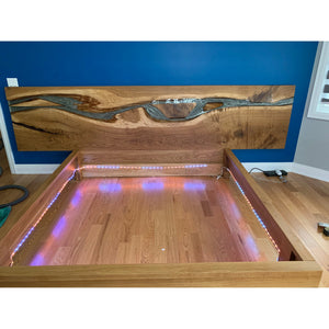 River Glow Bed Frame with Floating Nightstands - Canada Tables