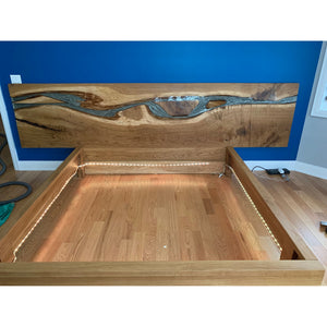 River Glow Bed Frame with Floating Nightstands - Canada Tables
