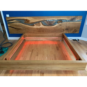 River Glow Bed Frame with Floating Nightstands - Canada Tables