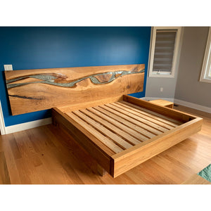River Glow Bed Frame with Floating Nightstands - Canada Tables