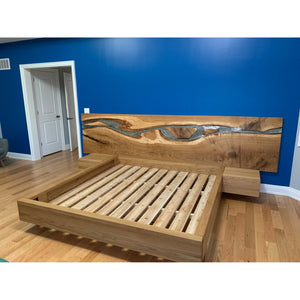 River Glow Bed Frame with Floating Nightstands - Canada Tables