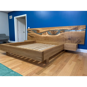 River Glow Bed Frame with Floating Nightstands - Canada Tables