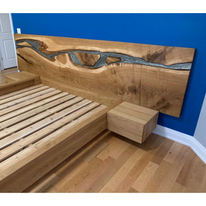 River Glow Bed Frame with Floating Nightstands - Canada Tables