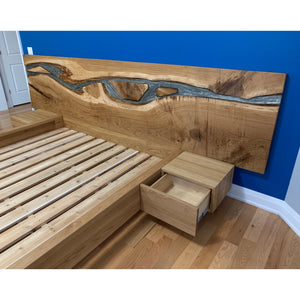 River Glow Bed Frame with Floating Nightstands - Canada Tables