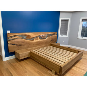 River Glow Bed Frame with Floating Nightstands - Canada Tables