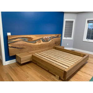 River Glow Bed Frame with Floating Nightstands - Canada Tables