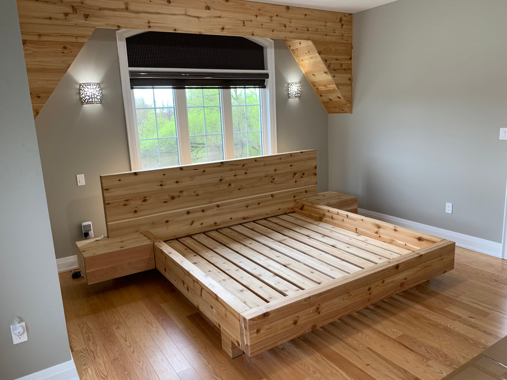 Cedar Haven Bed Frame with Floating Nightstands - Canada Tables