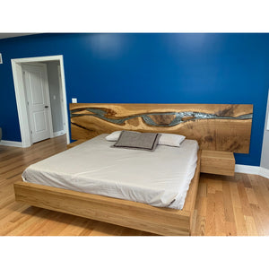 River Glow Bed Frame with Floating Nightstands - Canada Tables