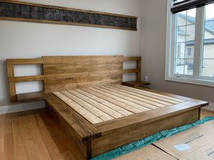 Modern Harmony Bed Frame with Open Shelf Nightstands - Canada Tables