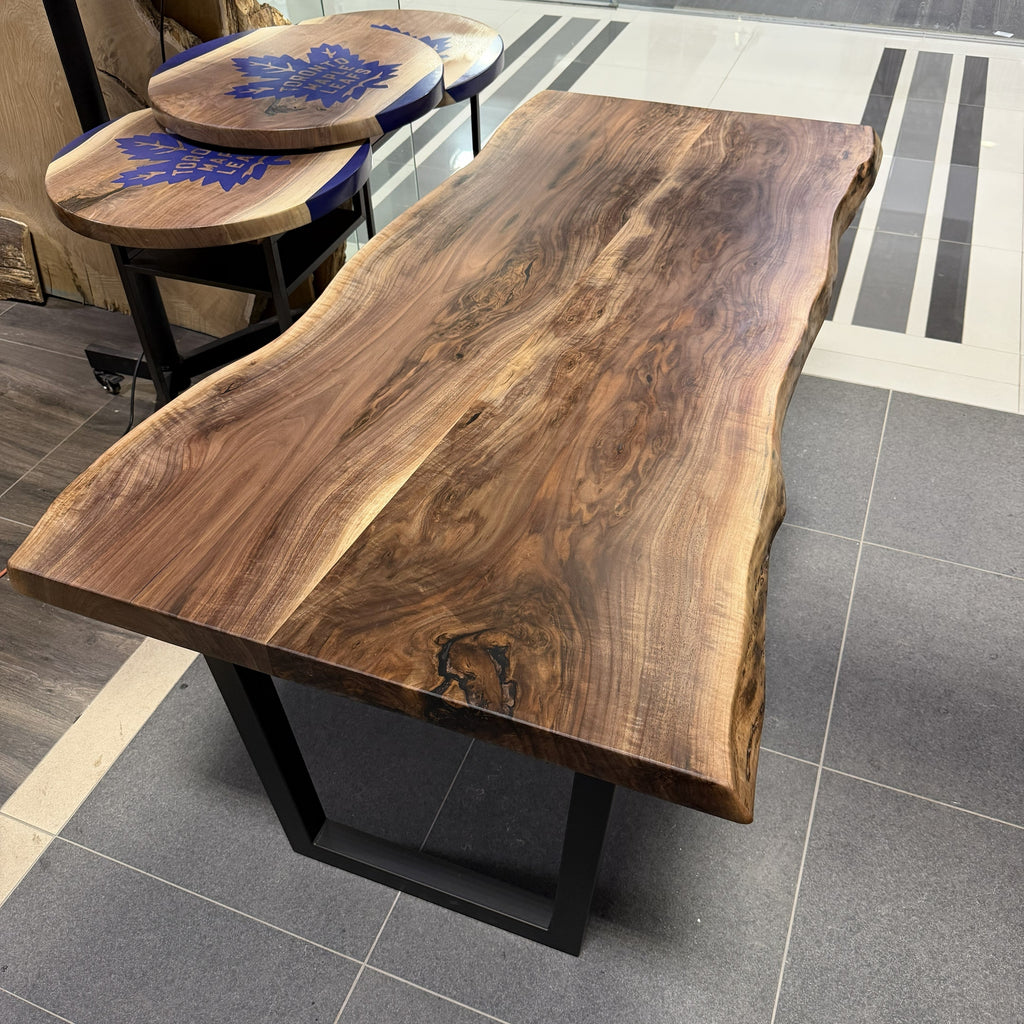 Live Edge Solid Wood Boardroom Table – Natural Wood Conference Table