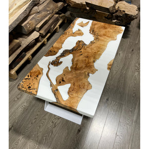 White Glacier Epoxy Coffee Table - Canada Tables