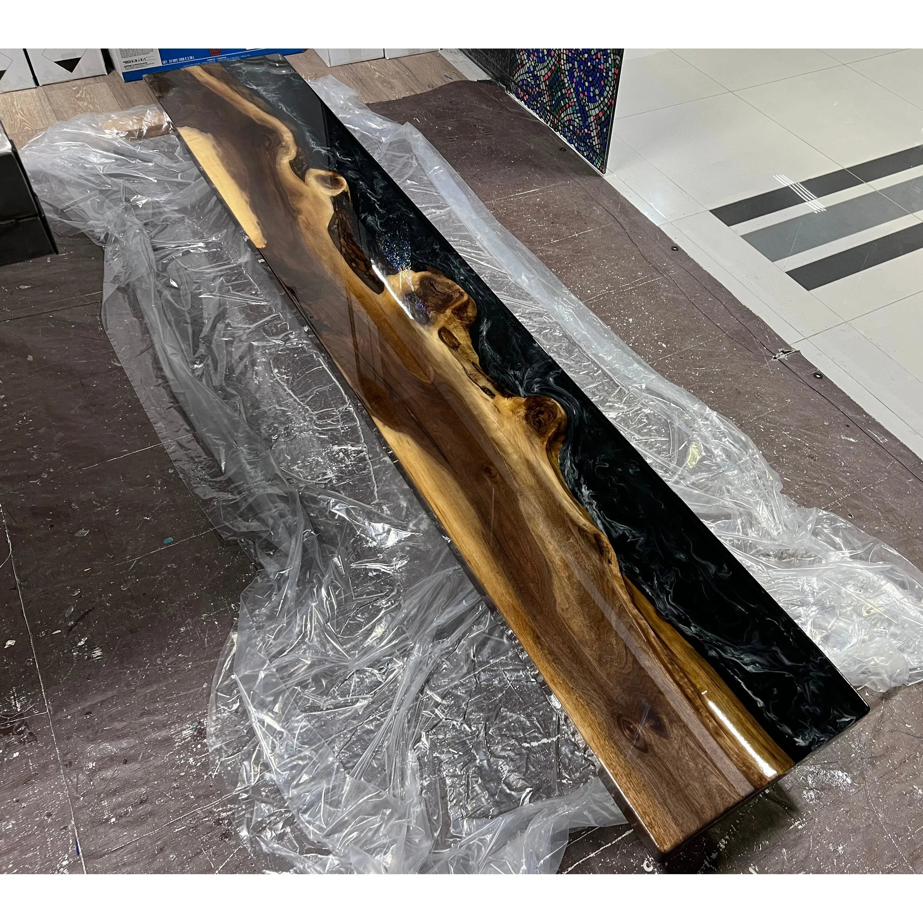 Midnight Flow Epoxy Console Table - Canada Tables