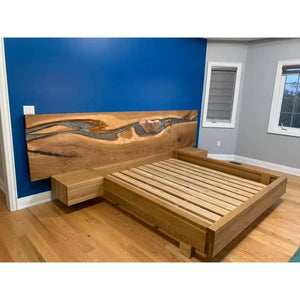 River Glow Bed Frame with Floating Nightstands - Canada Tables