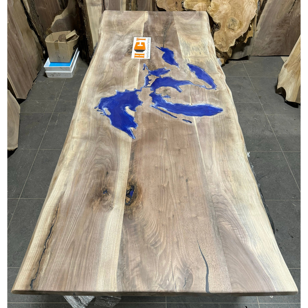 Great Lakes Epoxy Map Dining Table - Canada Tables