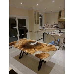 Maple Burl & Pearl Resin Dining Table - Canada Tables