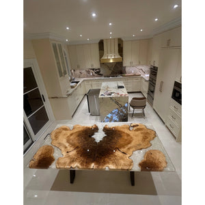 Maple Burl & Pearl Resin Dining Table - Canada Tables