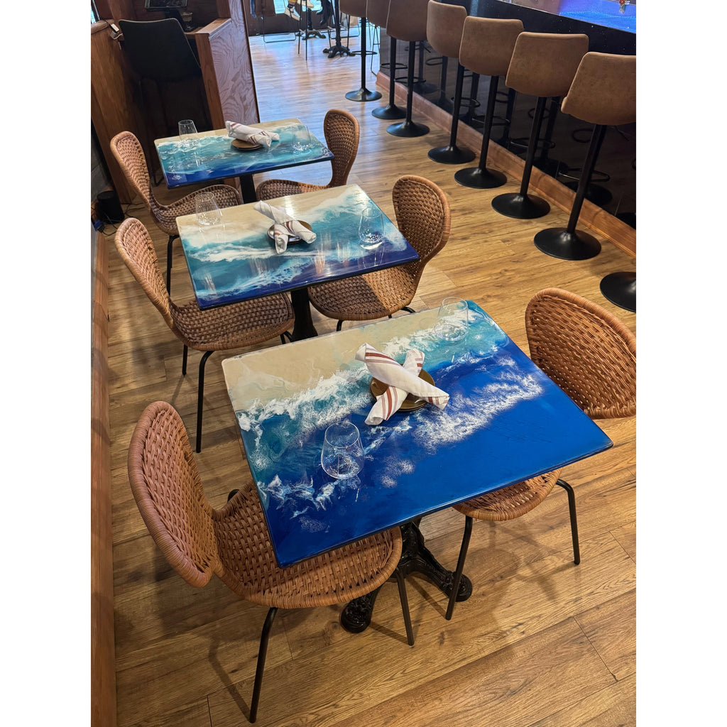 Ocean Wave Café Tables – Epoxy Resin Design - Canada Tables
