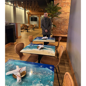 Ocean Wave Café Tables – Epoxy Resin Design - Canada Tables