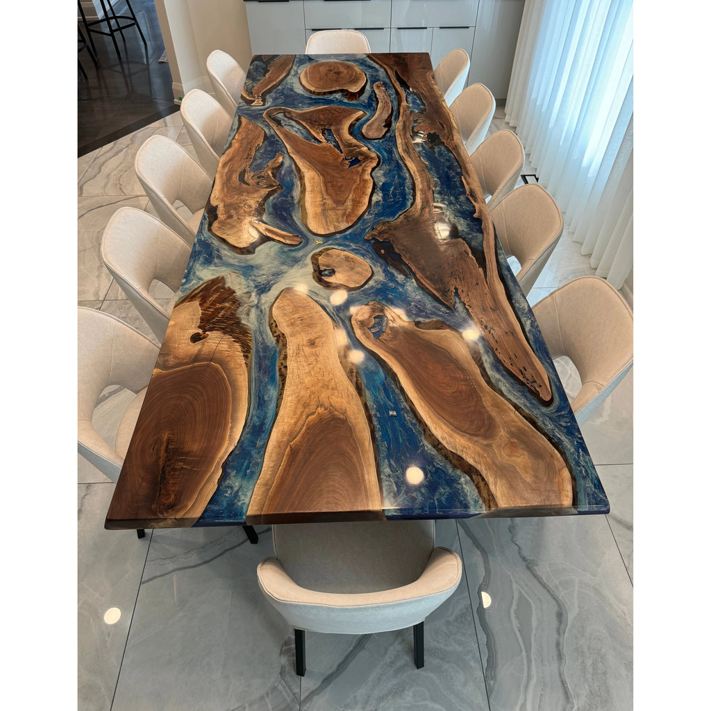 Ocean Current Epoxy Dining Table - Canada Tables