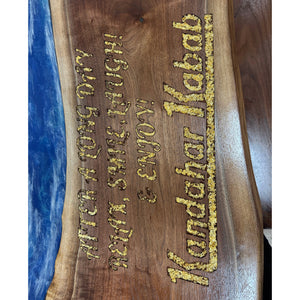 Black Walnut Epoxy Restaurant Tables with 24K Gold Inlay - Canada Tables
