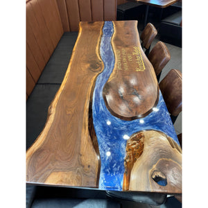 Black Walnut Epoxy River Table – Ocean Flow Edition - Canada Tables