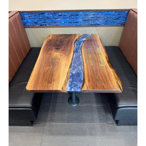 Black Walnut Epoxy Restaurant Tables with 24K Gold Inlay - Canada Tables