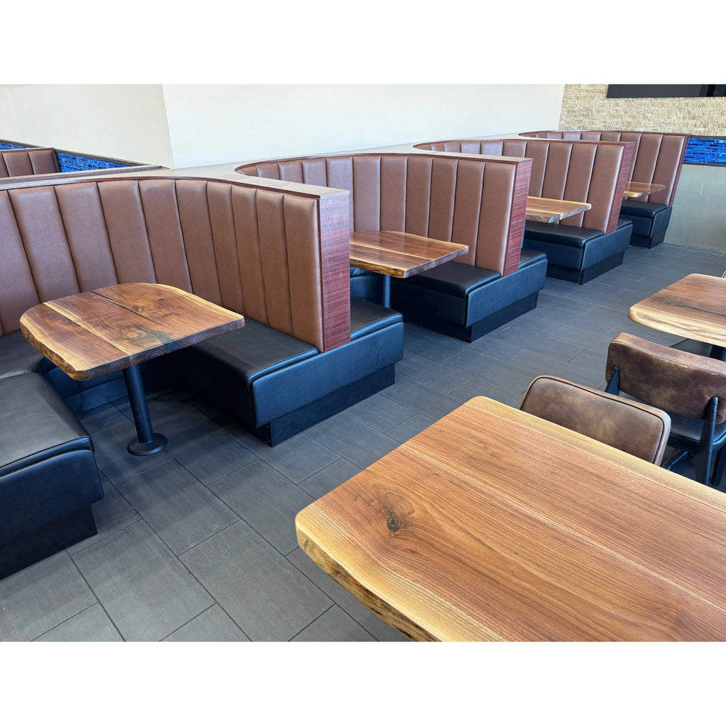 Black Walnut Restaurant Booth Table - Canada Tables