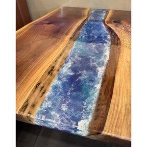 Black Walnut Epoxy Restaurant Tables with 24K Gold Inlay - Canada Tables