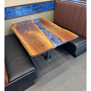 Black Walnut Epoxy Restaurant Tables with 24K Gold Inlay - Canada Tables