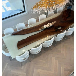 Ivory Edge Epoxy Dining Table - Canada Tables