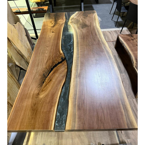 Spring Sale – Solid Walnut Epoxy Table (Ready Now)